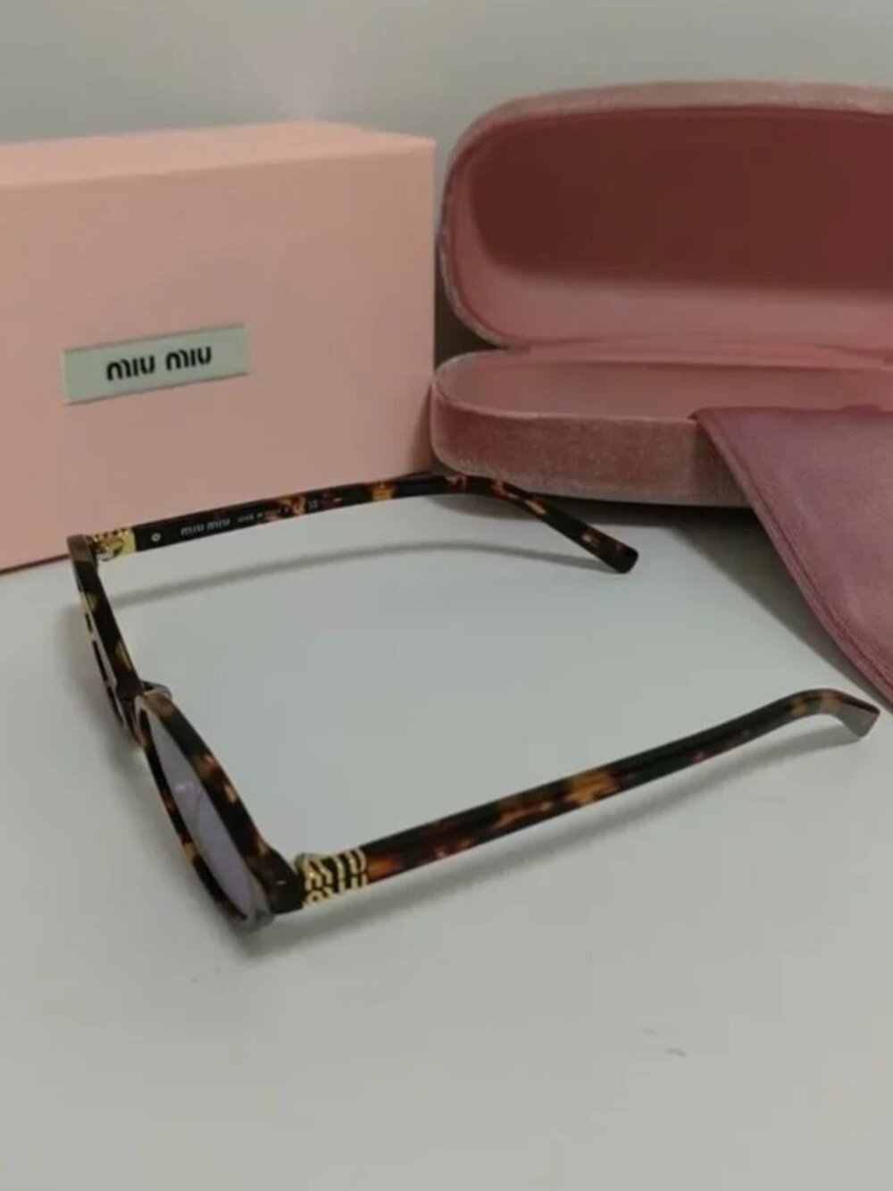 Miu Miu Oval Tortoiseshell Frame Sunglasses - Picture 4 of 7